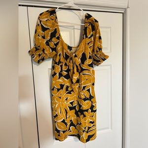 Yellow Puff Sleeve Dress